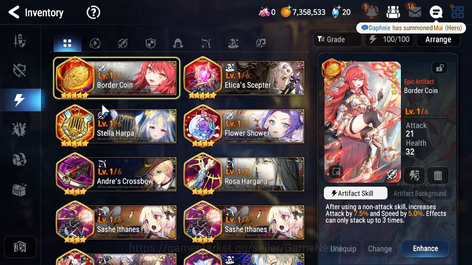 Epic Seven Accounts Mid-Tier Global Unverif|New Era Mor lv6|2 ML(Salome,Req Roana)+Tenebria,etc|PoH ON|2,3K 6