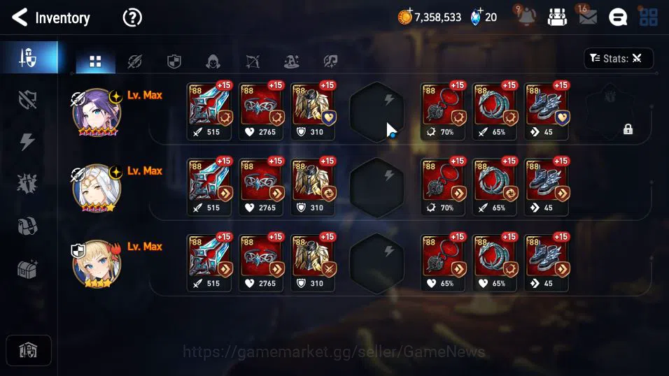 Epic Seven Accounts Mid-Tier Global Unverif|New Era Mor lv6|2 ML(Salome,Req Roana)+Tenebria,etc|PoH ON|2,3K 8