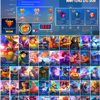 Mobile Legends: Bang Bang Accounts #4650 481 Skins | Franco King of Hell (LEGEND) | Lesley Angelic Agent (LEGEND) | Chou