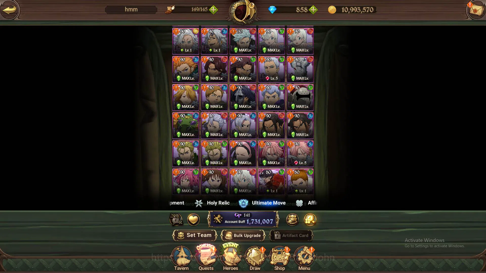The Seven Deadly Sins: Grand Cross Accounts GLOBAL | 1.7M CC| DM 858| 4 UR Meresca, DKM 3/6, G image 9