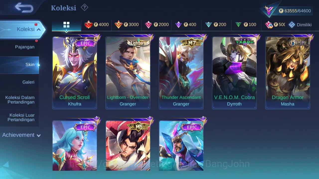 Mobile Legends: Bang Bang Accounts hero 131 | skin 251 | emblem all max, prime yu zho image 10