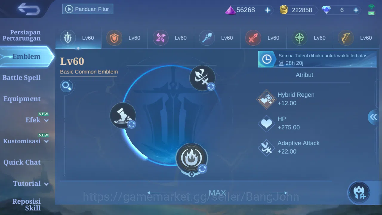 Mobile Legends: Bang Bang Accounts hero 131 | skin 251 | emblem all max, prime yu zho image 12