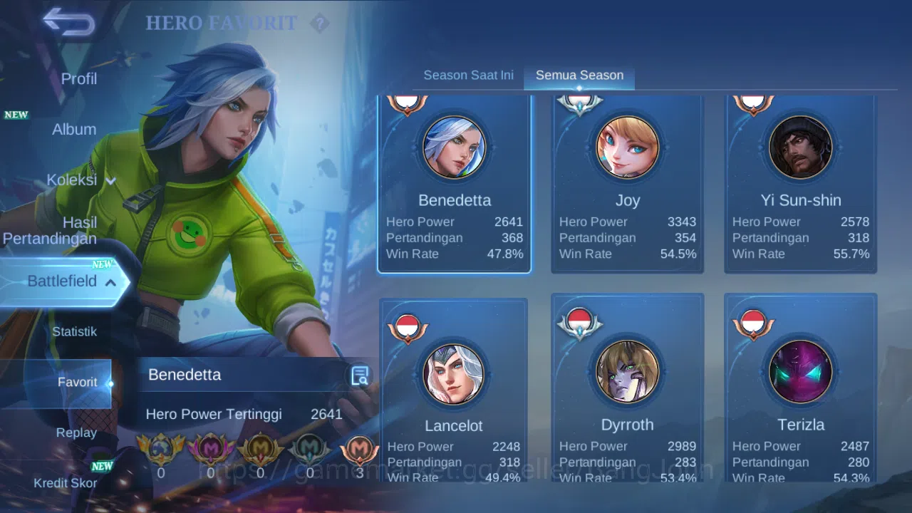 Mobile Legends: Bang Bang Accounts hero 131 | skin 251 | emblem all max, prime yu zho image 16