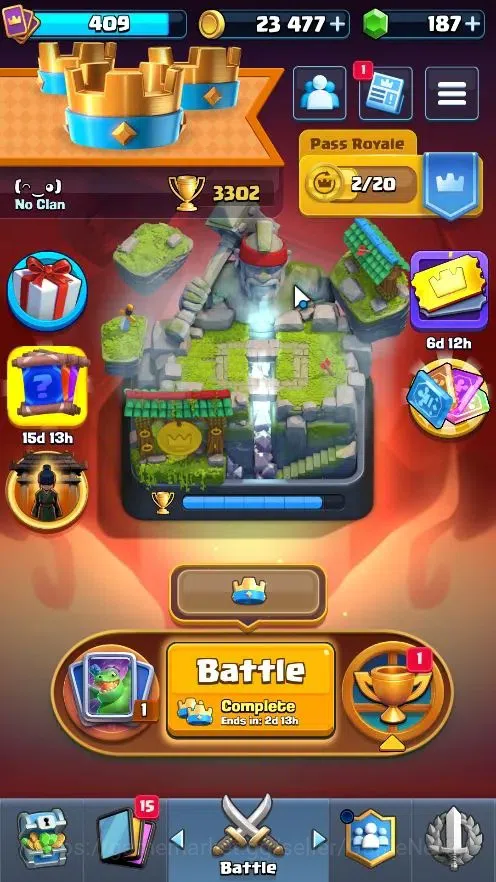 Clash Royale Accounts High-End Lv 409|KTL 10|Trophy 3302|Card 51/122|3 EVO 1 Legend 11 Epic 20 Rare 28 Common|Take 1