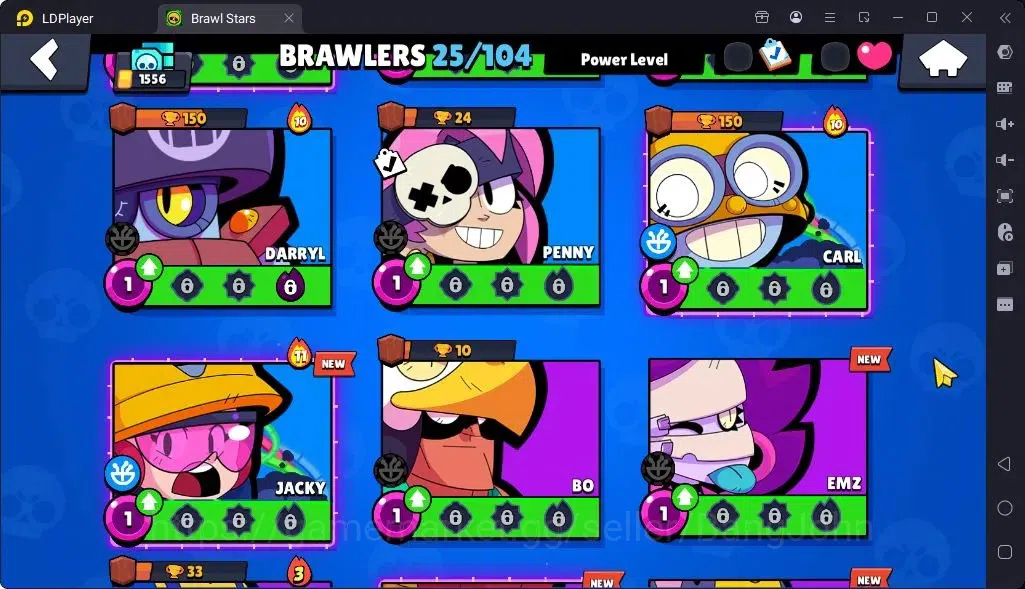 Brawl Stars Accounts Global |Trophy 1556 | Brawler 25| Skins 1 Legendary, 1 Mythic,3 Epic|Bling 7661|Protect Off|Check SS 15