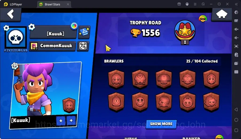 Brawl Stars Accounts Global |Trophy 1556 | Brawler 25| Skins 1 Legendary, 1 Mythic,3 Epic|Bling 7661|Protect Off|Check SS 2