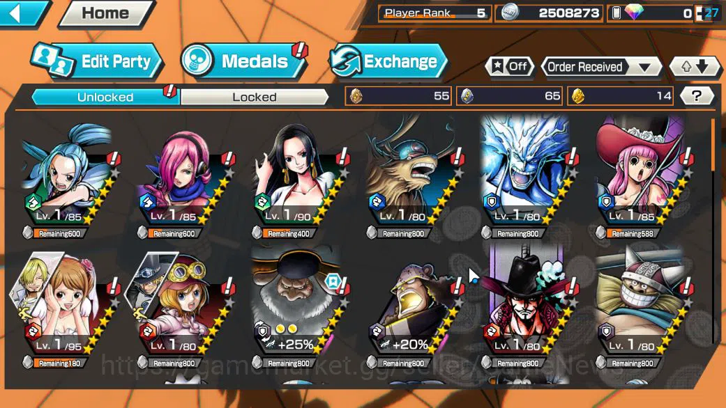 One Piece Bounty Rush Accounts Global|4 EX|BP Kuzan,FilmZ Zepyr,5Elders Saturn,4E image 3