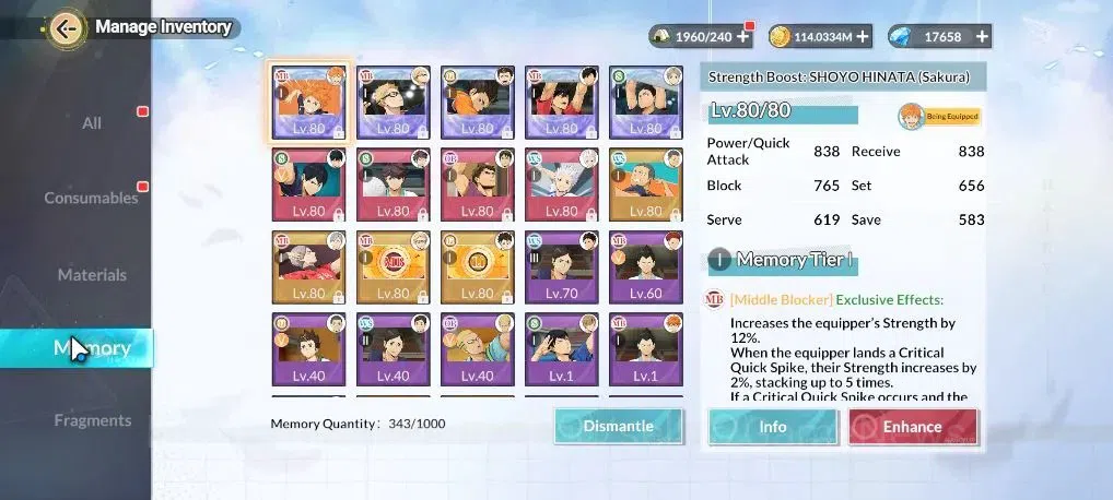 HAIKYU!! FLY HIGH Accounts SEA Lvl 60|17K DM|4 SP [HinataR2,TetsuroR2,Nishinoya,Tsukishima]+Memo 4 UR 12