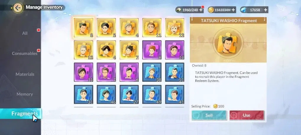 HAIKYU!! FLY HIGH Accounts SEA Lvl 60|17K DM|4 SP [HinataR2,TetsuroR2,Nishinoya,Tsukishima]+Memo 4 UR 13