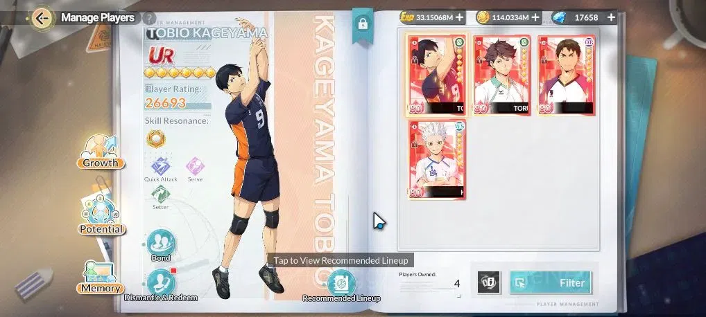 HAIKYU!! FLY HIGH Accounts SEA Lvl 60|17K DM|4 SP [HinataR2,TetsuroR2,Nishinoya,Tsukishima]+Memo 4 UR 2