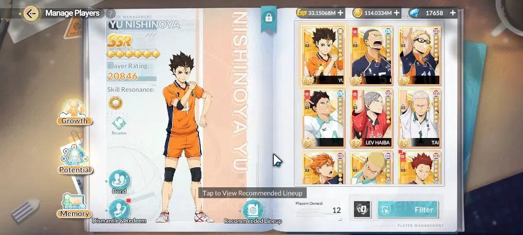 HAIKYU!! FLY HIGH Accounts SEA Lvl 60|17K DM|4 SP [HinataR2,TetsuroR2,Nishinoya,Tsukishima]+Memo 4 UR 3