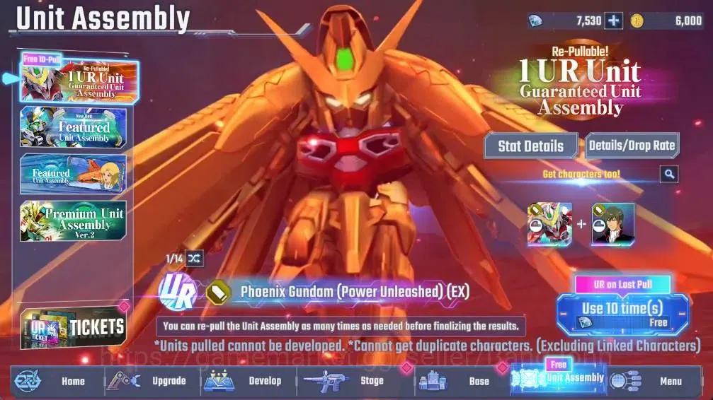 SD Gundam G Generation ETERNAL Accounts Global| Rank 1 | FreshStory | 7,5k Diamond|7 URGundam Wing Gundam,Master Gundam|7 7