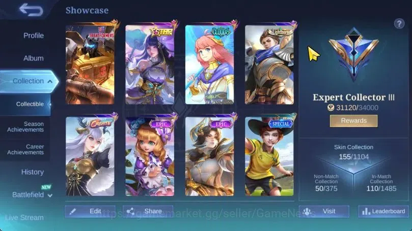 Mobile Legends: Bang Bang Accounts Hero 79|Skin 155|Tranformer Roger,Kagura[Annual St image 3