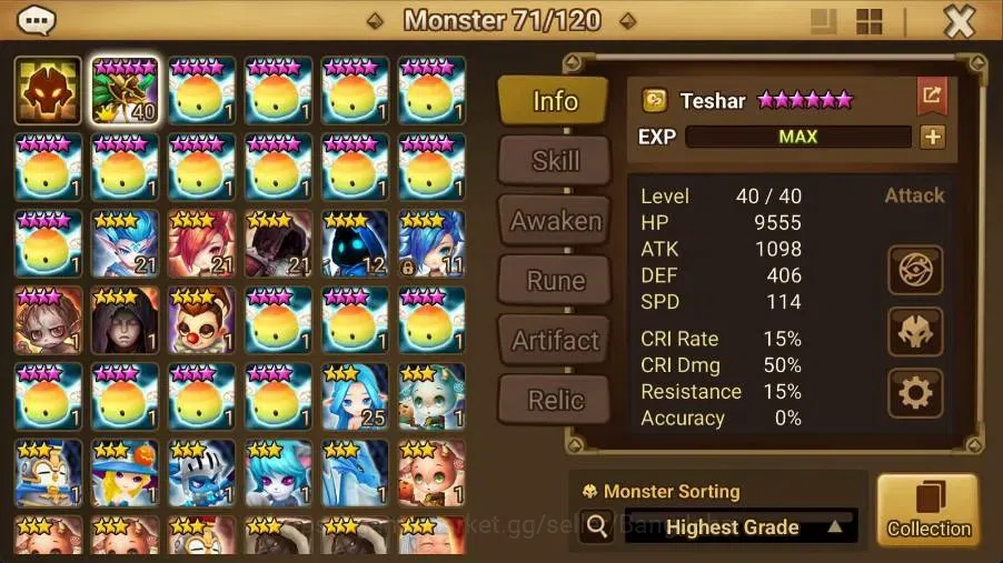 Summoners War: Sky Arena Accounts Starter GLOBAL | NB 5 TESHAR,Starter Gacha 115 12Y+160 11Y Scrool, 3 Legendary All 2