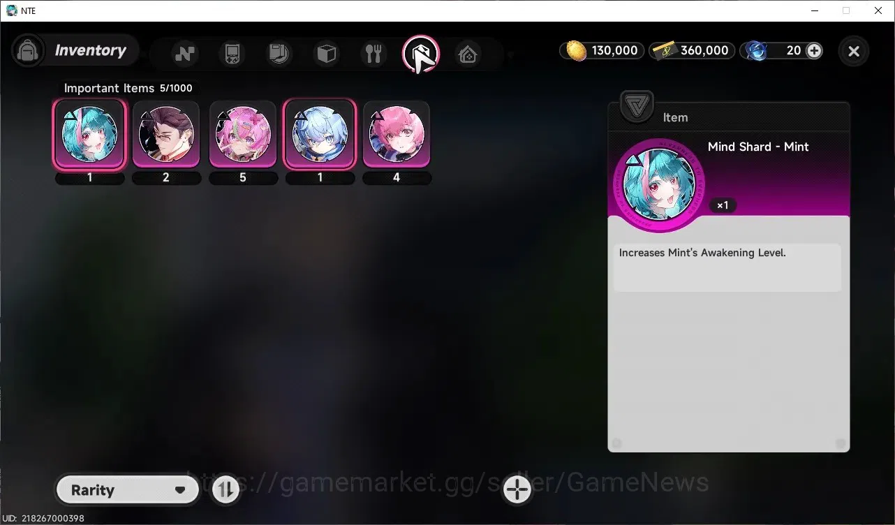 Neverness to Everness Accounts GLOBAL EU|HL 3|1 SSR| Limited Hotori |2 SSR Selector On|5 SR|1 S Arc|Male MC|Log Email|Take 7