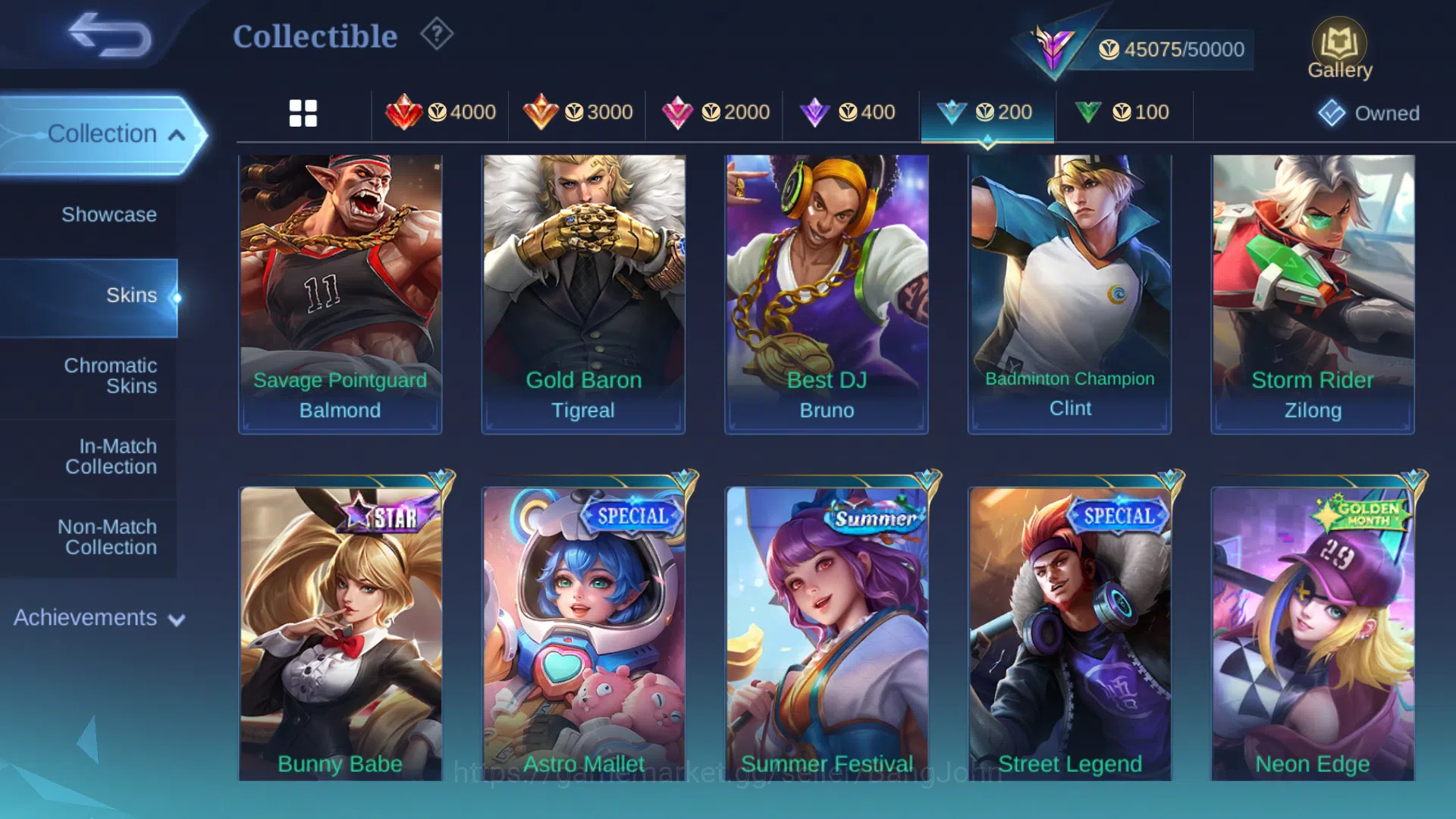 Mobile Legends: Bang Bang Accounts Others Hero 105 | Skin 182 | Emblem All Max | Prime Yuzhong | LuckyBox Granger | Lunar 10
