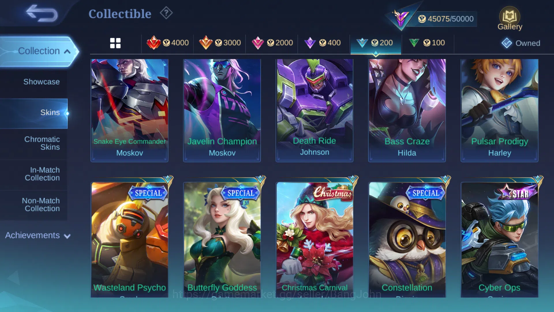 Mobile Legends: Bang Bang Accounts Others Hero 105 | Skin 182 | Emblem All Max | Prime Yuzhong | LuckyBox Granger | Lunar 11