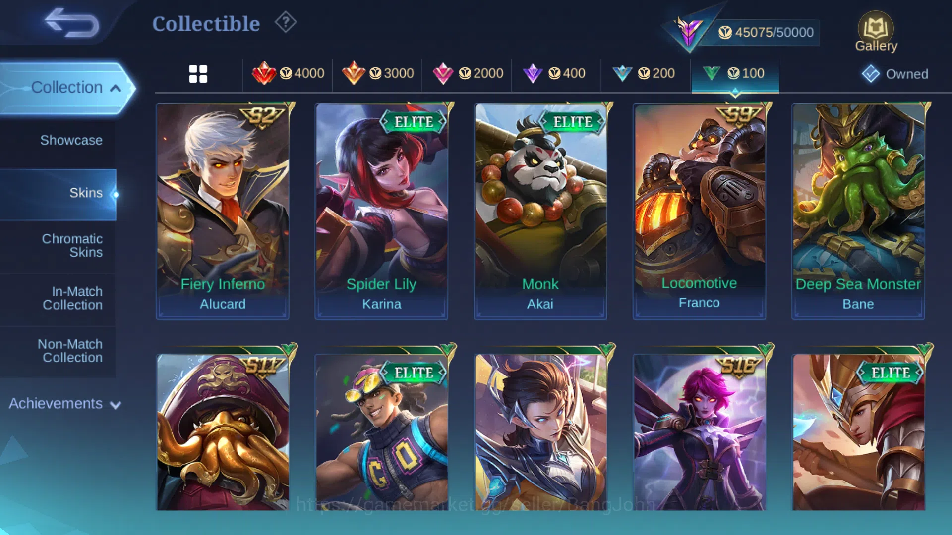 Mobile Legends: Bang Bang Accounts Others Hero 105 | Skin 182 | Emblem All Max | Prime Yuzhong | LuckyBox Granger | Lunar 15