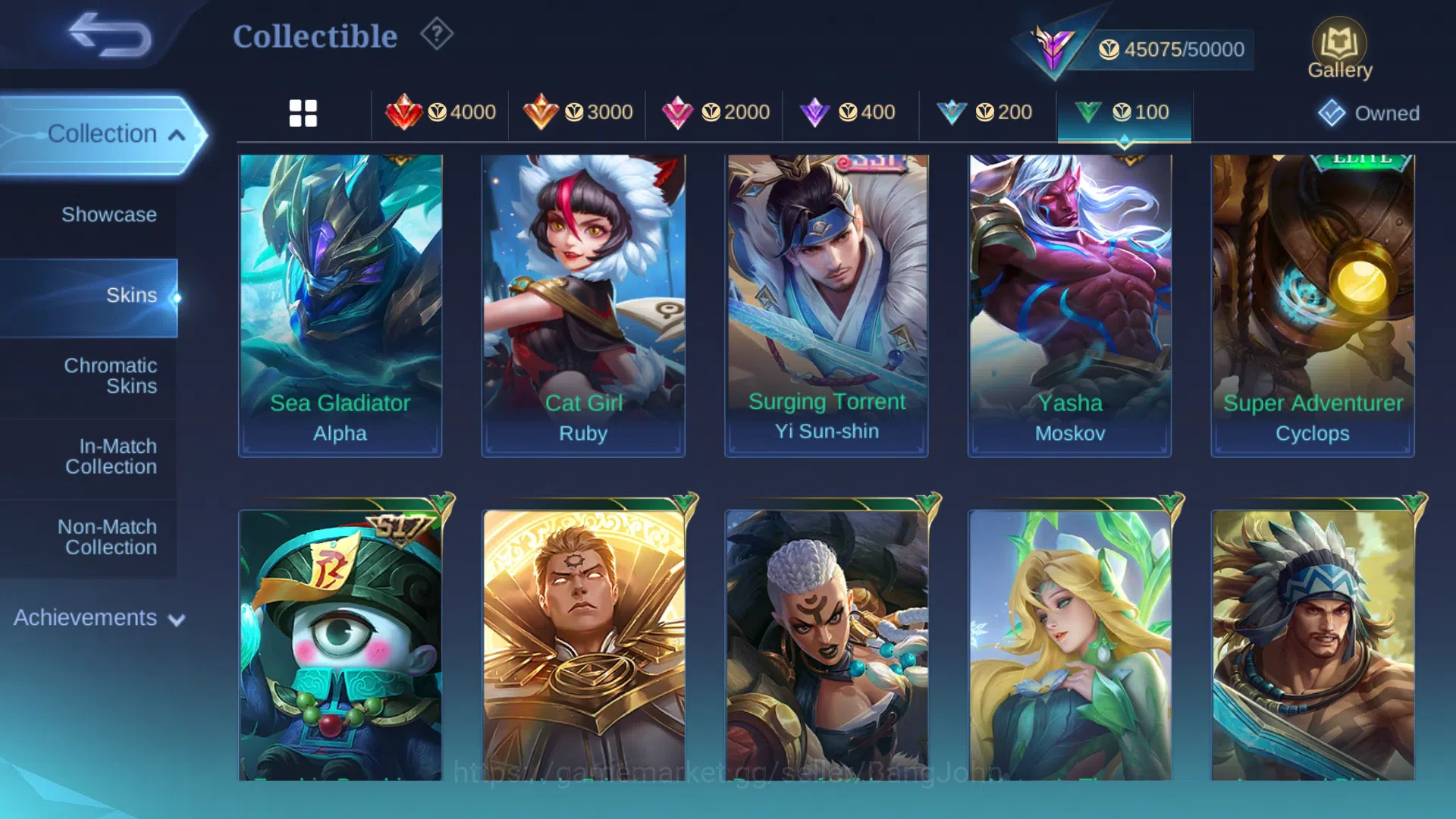 Mobile Legends: Bang Bang Accounts Others Hero 105 | Skin 182 | Emblem All Max | Prime Yuzhong | LuckyBox Granger | Lunar 17