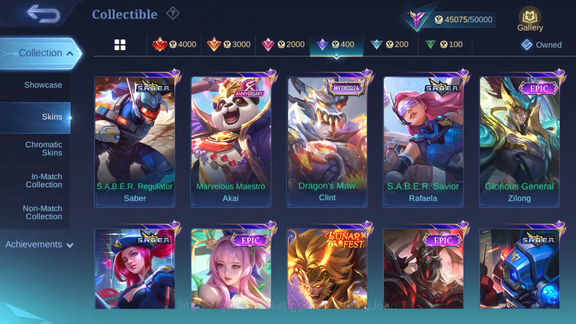 Mobile Legends: Bang Bang Accounts Others Hero 105 | Skin 182 | Emblem All Max | Prime Yuzhong | LuckyBox Granger | Lunar 7
