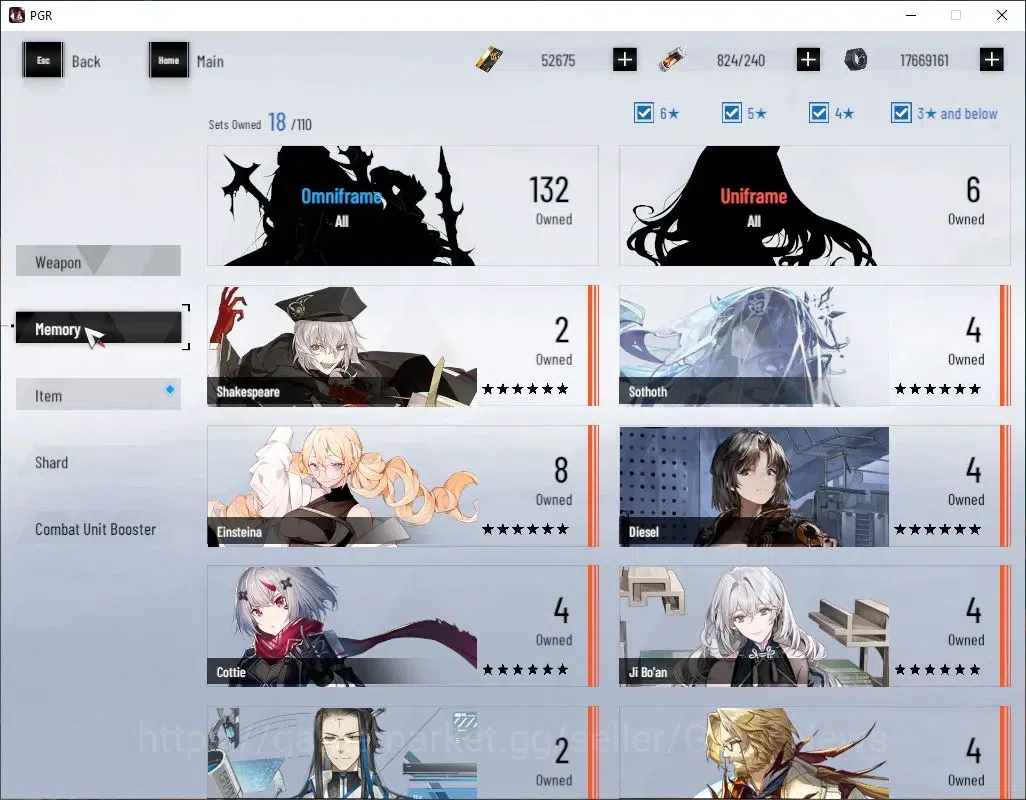 Punishing: Gray Raven Accounts Asia|Lv 88|52,6K BC+19,9K YC+10,6K BlueC|SSS Daybr image 8