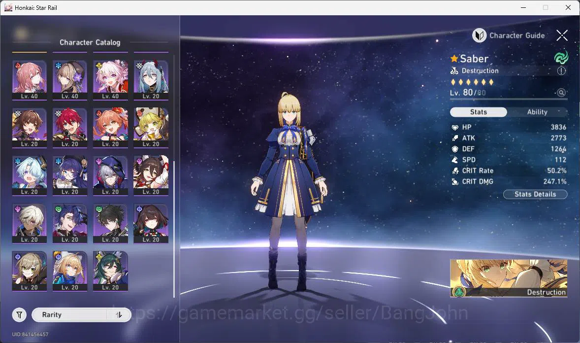Honkai Star Rail Accounts ASIA|TL70|Sparxie PremTeam|9 Limit|LCsign(Saber E6 image 11