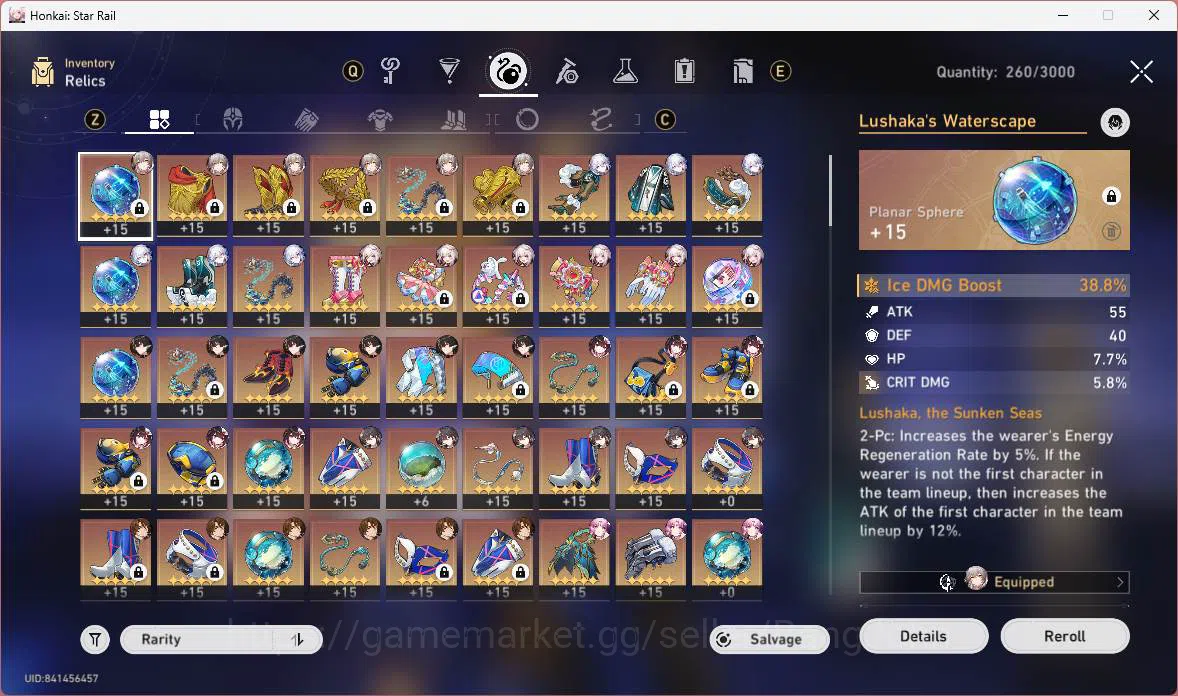 Honkai Star Rail Accounts ASIA|TL70|Sparxie PremTeam|9 Limit|LCsign(Saber E6 image 6