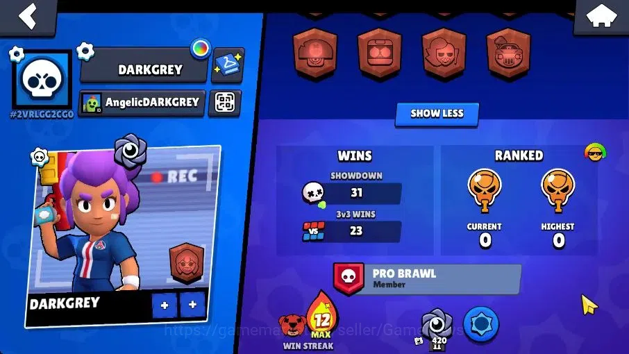 Brawl Stars Accounts 1066 Trophy|8K Bling 4K Coins|14 Brawlers 1 Max Lvl [Full Buffies Edgar]|4 Skins|2 Super Rare|CN 2