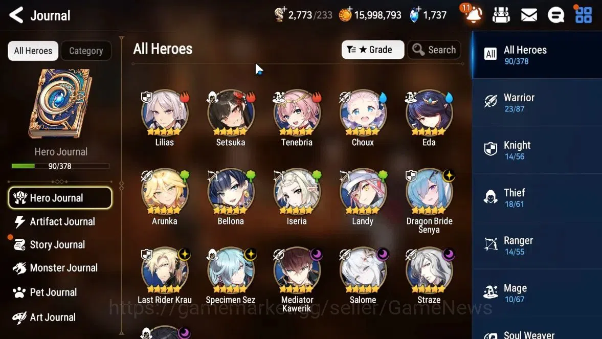 Epic Seven Accounts GLOBAL Unverif|New Era|7 ML(Salome,DB Senya, LR Kr image 5