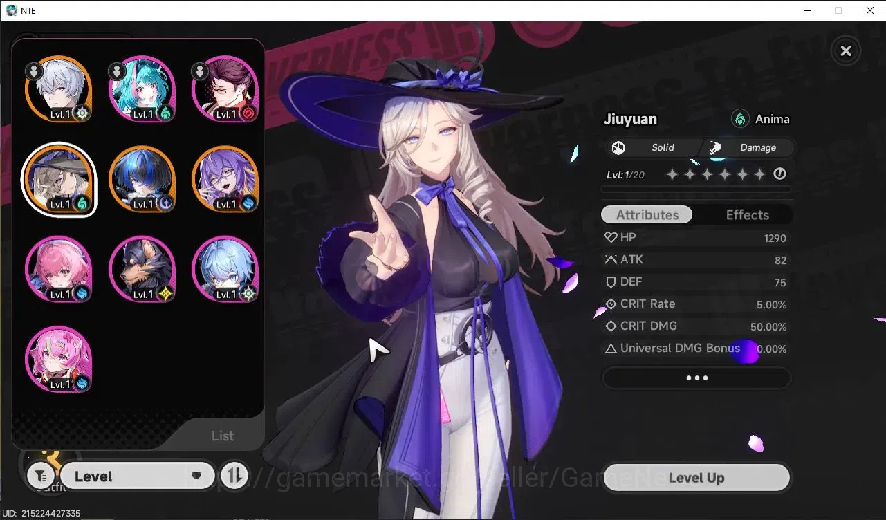 Neverness to Everness Accounts Global EUROPE HL 3| 3 SSR [Daffodill A1, Jiuyuan, Fadia]| 6 SR [Adler,Skia,Haniel] |Male 2