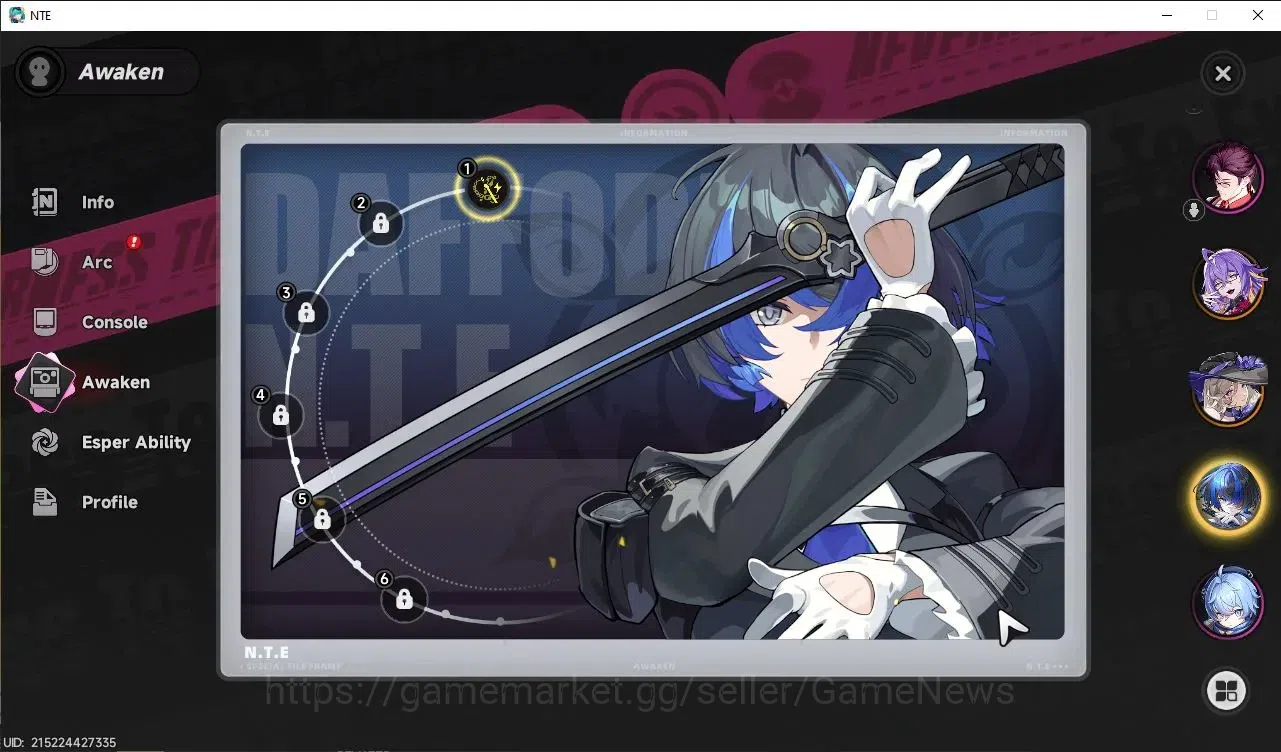 Neverness to Everness Accounts Global EUROPE HL 3| 3 SSR [Daffodill A1, Jiuyuan, Fadia]| 6 SR [Adler,Skia,Haniel] |Male 5