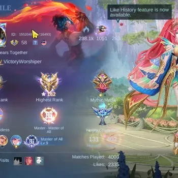 Mobile Legends: Bang Bang Accounts Collector Hero 131|Skin 402|Ex Immo 162|Legend Lunox|Seasons