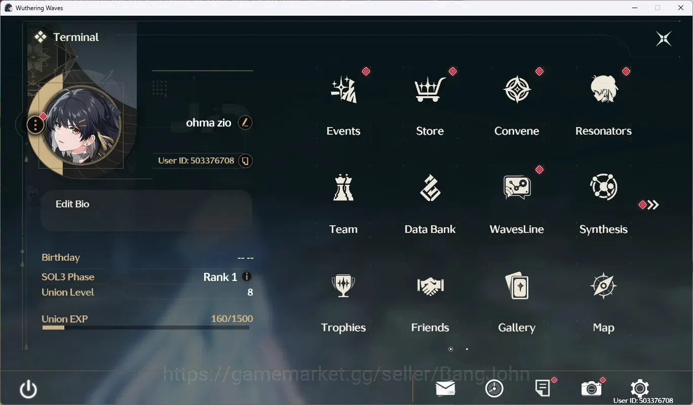 Wuthering Waves Accounts NA |UL 8|Rank 1|Starter|2 Limited Char [Denia, Mor image 1