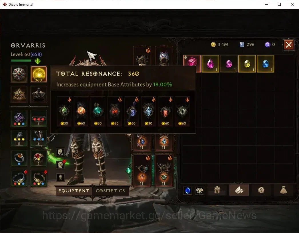 Diablo Immortal Accounts SEA - Verathiel|CS ON|Lv60(658)|Necromancer|CR 38K image 6
