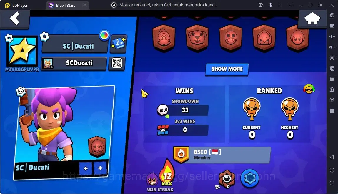 Brawl Stars Accounts Global | 15 Brawler|2 Max Hypercharge(Edgar,Shelly)|190 Bling|25 Gems|1 Rare,2 SuperRare,1 Epic 3