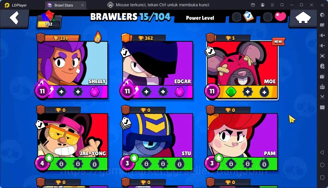 Brawl Stars Accounts Global | 15 Brawler|2 Max Hypercharge(Edgar,Shelly)|190 Bling|25 Gems|1 Rare,2 SuperRare,1 Epic 5
