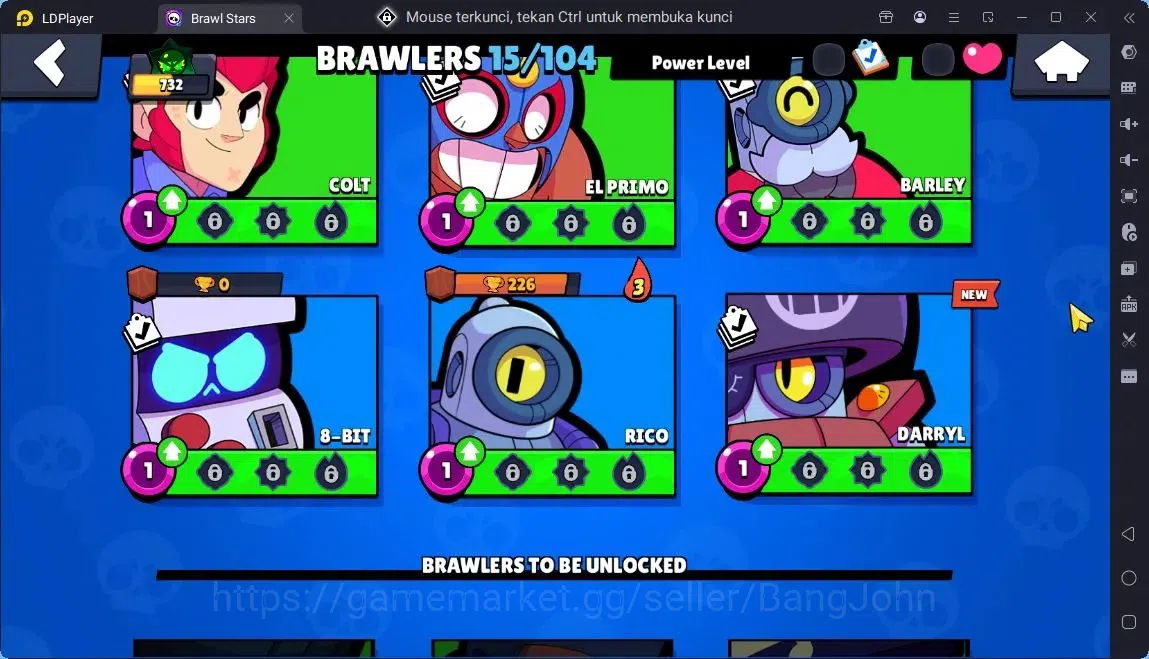 Brawl Stars Accounts Global | 15 Brawler|2 Max Hypercharge(Edgar,Shelly)|190 Bling|25 Gems|1 Rare,2 SuperRare,1 Epic 7