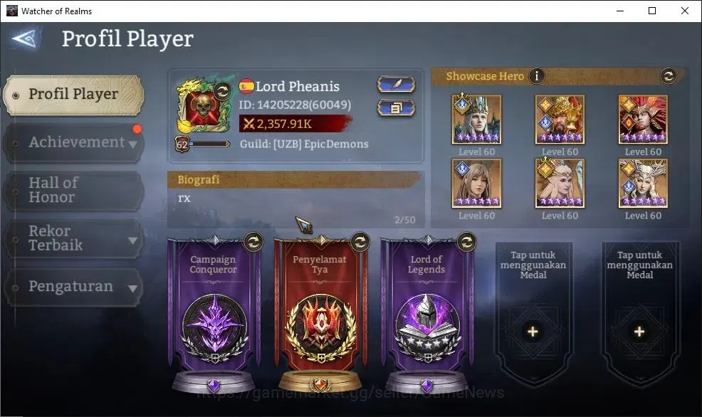 Watcher of Realms Accounts GLOBAL 60x|Lv 62|2,3M Power|2 Lord[Laya,Rivenhald] image 2