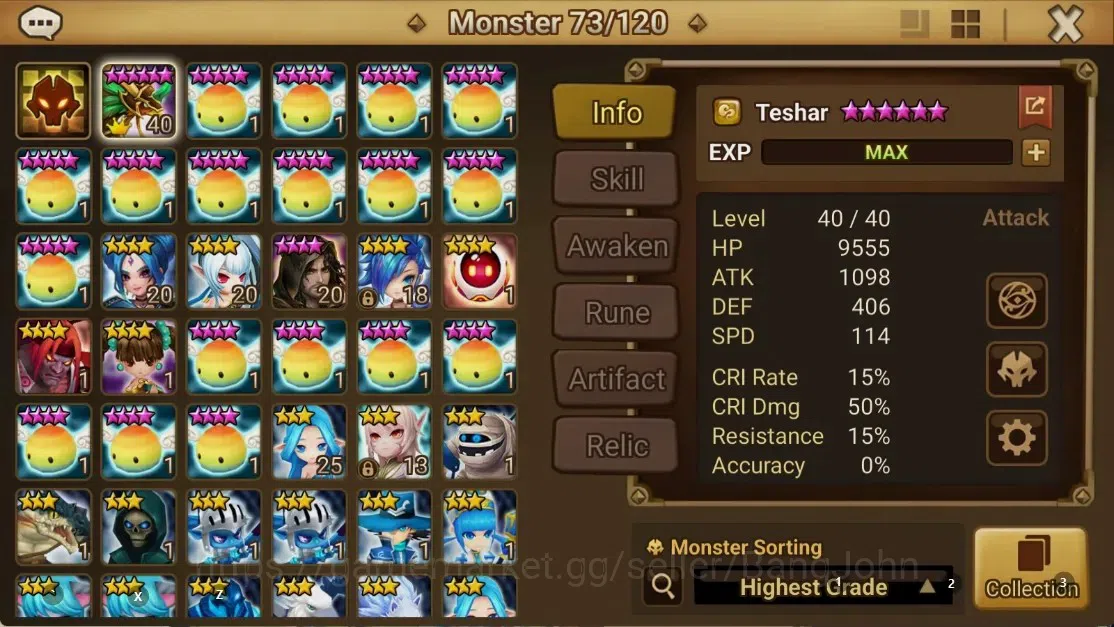 Summoners War: Sky Arena Accounts GLOBAL | NB 5 TESHAR,Starter Gacha 115 12Y+160 11Y image 2