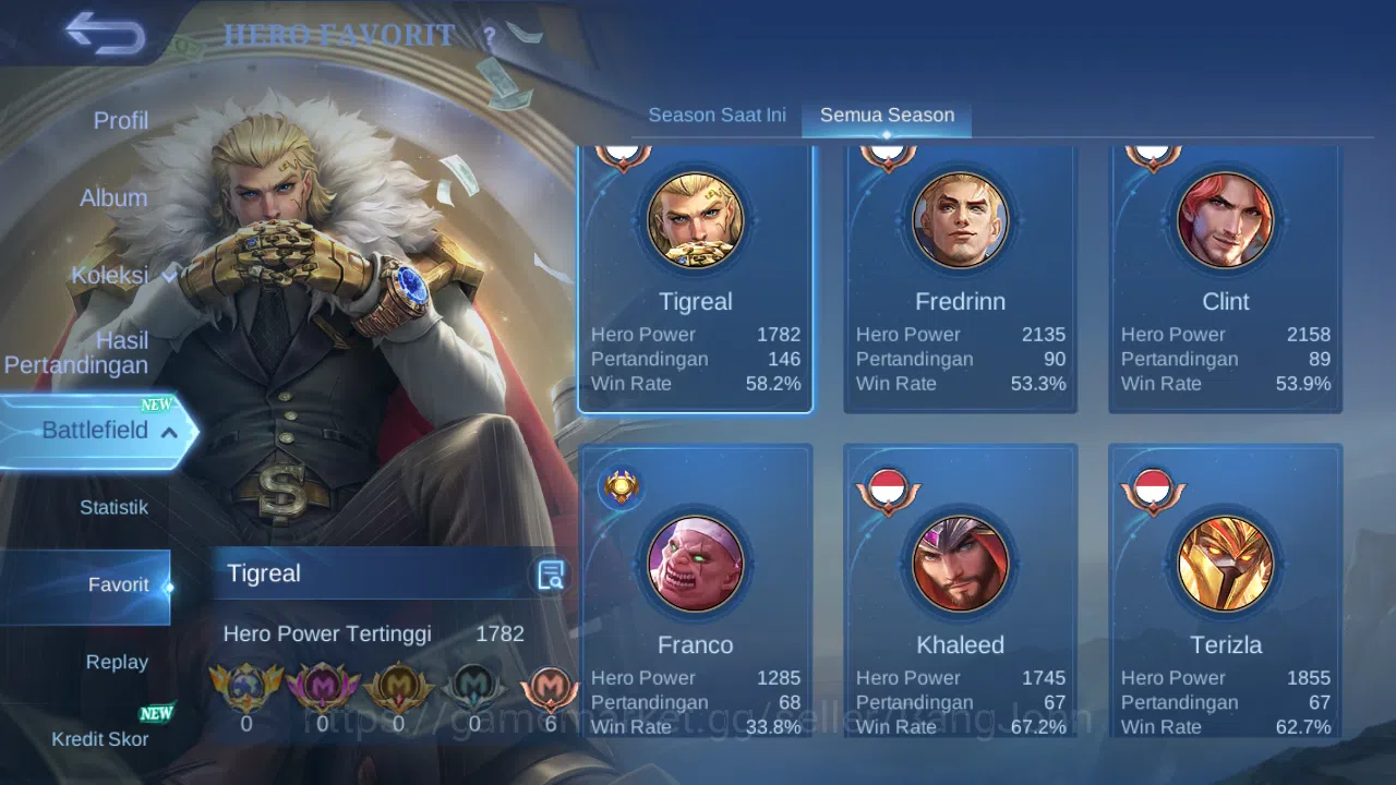 Mobile Legends: Bang Bang Accounts GLOBAL Hero 102 Skin 136 | Lunar Change | CC Nata  image 3