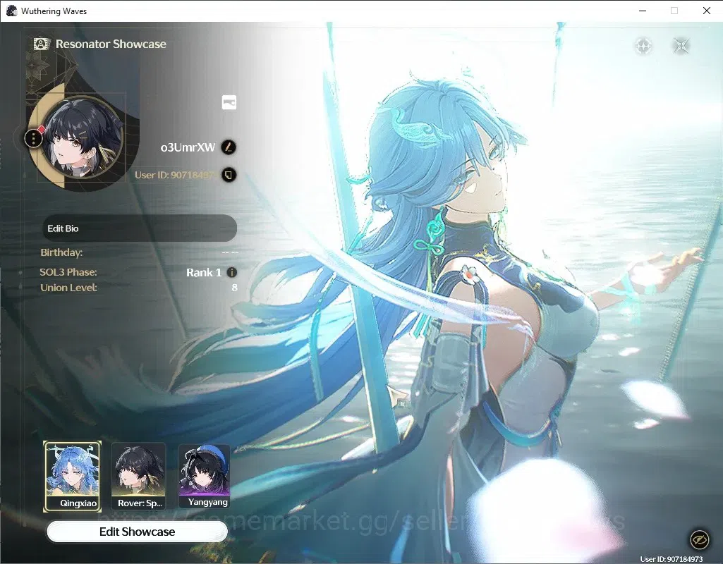 Wuthering Waves Accounts Starter SEA|Starter UL 8|1 Limited|Qingxiao|DB lvl 4|Female MC|Low Quest & Explore|Takemail|Log 1