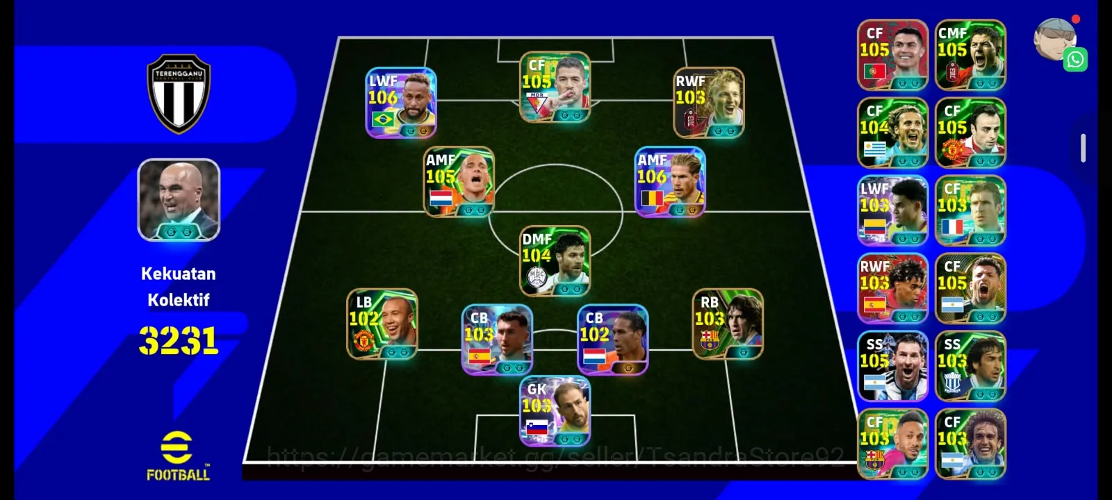eFootball Accounts Mid-Tier #E FLASH SALE Kolektif 3231++ || Neymar Jr X Snijder Blitz X Kevin De Bruyne X Dirk Kuyt X 1