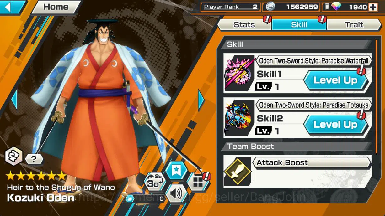 One Piece Bounty Rush Accounts GLOBAL | EX2 | MAX 1 | oden, Fujitora ISSHO, VEGAP image 3