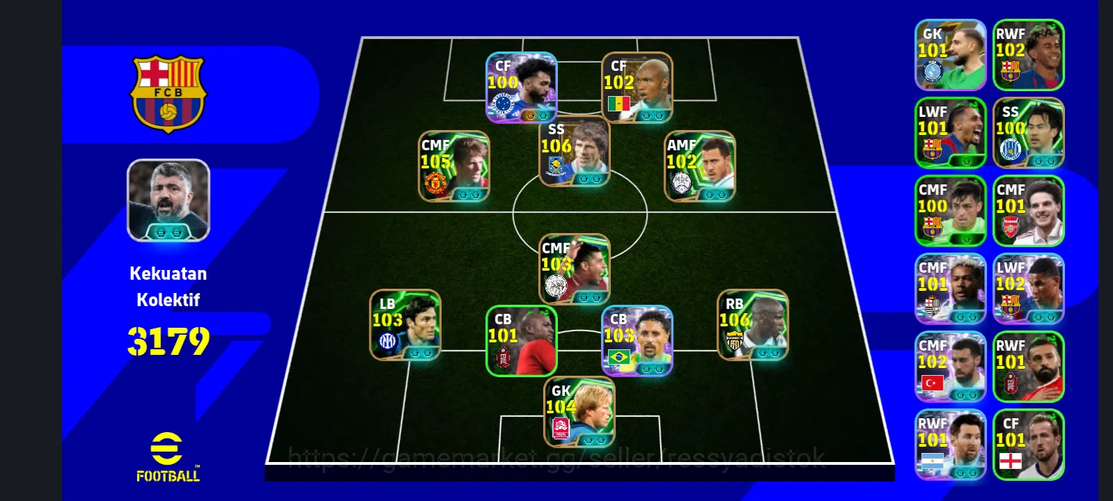 eFootball Accounts Legends & Iconic Players EFOOTBALL 2026 | EPIC DAVID BECKHAM, LILIAN THURAM, G BARBOSA, GIANFRANCO ZOLA 1
