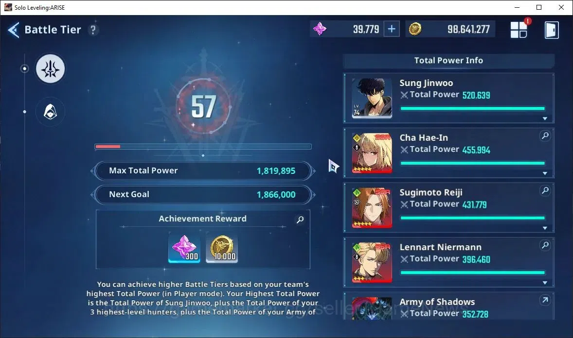 Solo Leveling: ARISE Accounts Lv74 1819M Pwr|LennartA3,+Sign,ReijiA5+Sign,Hae In image 17