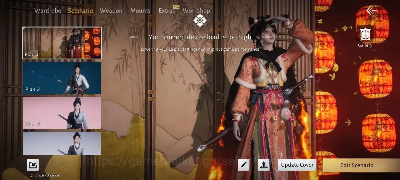Where Winds Meet Accounts ASIA | Lv 80 | MC Female | Power 20K | 1 Harmonic Core | Pillow Pill 40 | Clip-Clop Mount 7