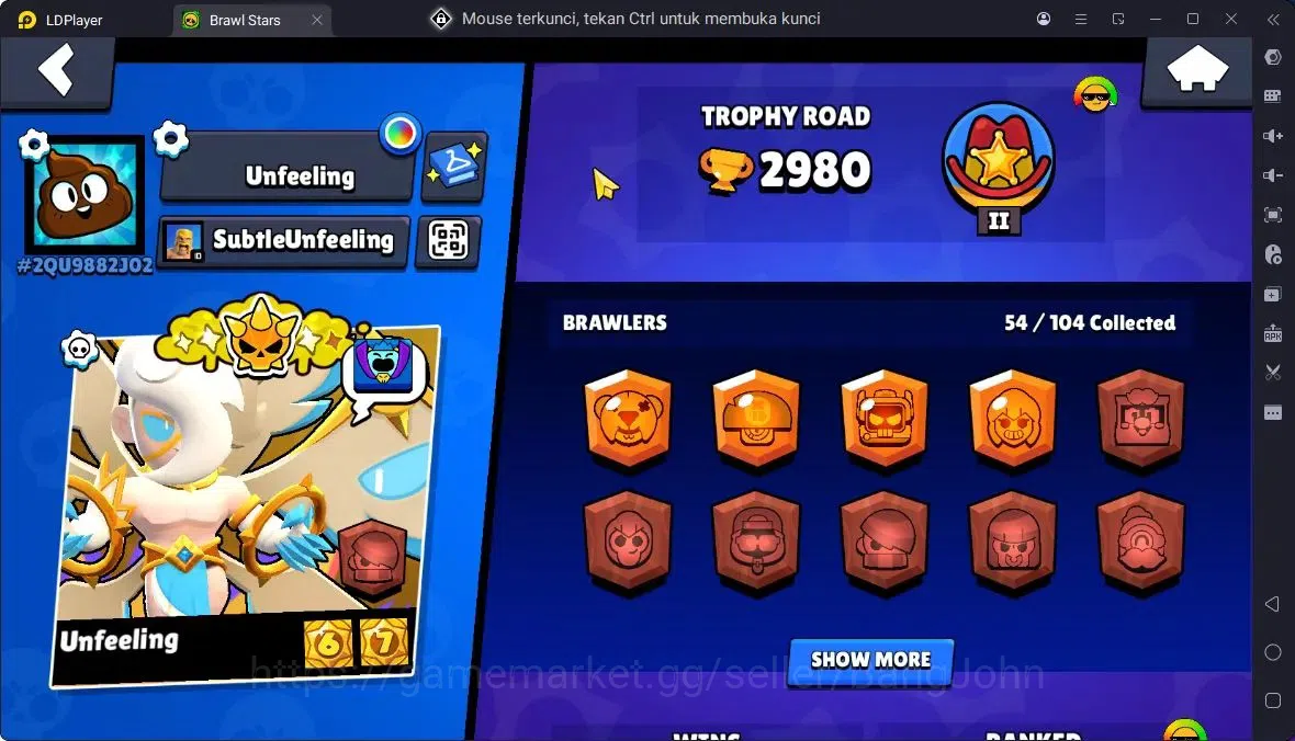 Brawl Stars Accounts Trophy 2980 |54 Brawler|10 Max Hc(Shelly,Nita,Colt,ETC)|4Hc(SG Rico,SB Rico,Edgar),4 Legend 2