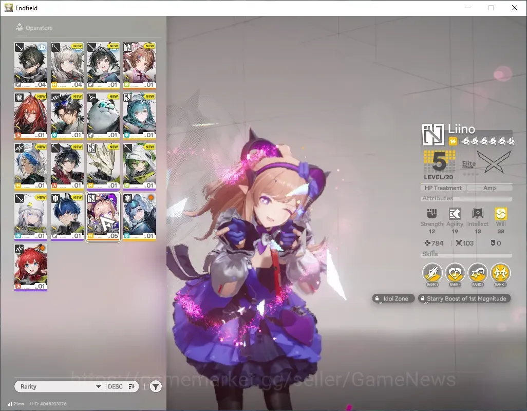 Arknights: Endfield Accounts ASIA | Fresh Starter | Lv 2 | 3 SSR 1 Limited | (Liino) | Ardelia,Ember | 8K Ars | Male Mc 1