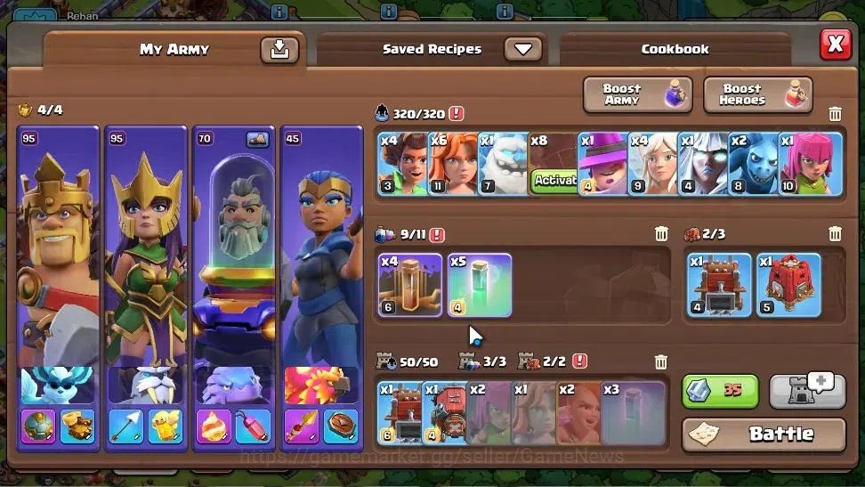 Clash of Clans Accounts High-End LV204|TH16-BH 10|HH 10|LimitedSkin|BK 70 AQ 95 GW 55 MP 60 RC 35 DD 12 BM 26 BC 24|3856 10