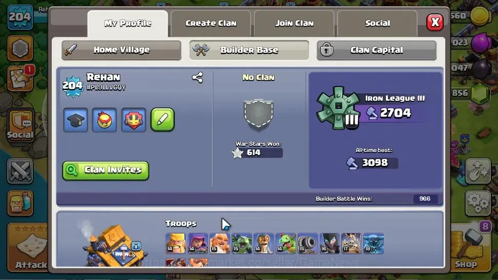 Clash of Clans Accounts High-End LV204|TH16-BH 10|HH 10|LimitedSkin|BK 70 AQ 95 GW 55 MP 60 RC 35 DD 12 BM 26 BC 24|3856 5